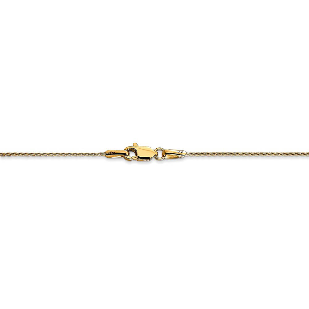 Alternate view of the 0.7mm 14k Yellow Gold Solid Round Parisian Wheat Chain Necklace by The Black Bow Jewelry Co.