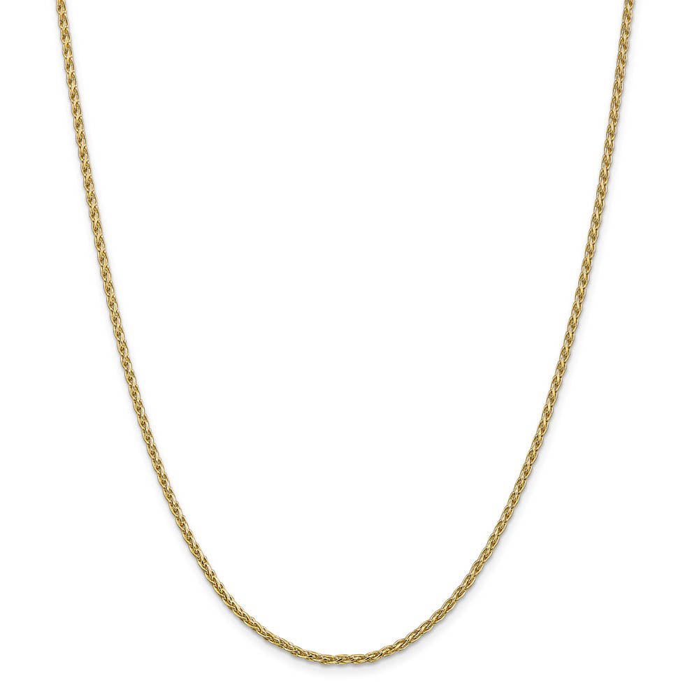 Alternate view of the 2.2mm 14k Yellow Gold Parisian Wheat Chain Necklace by The Black Bow Jewelry Co.