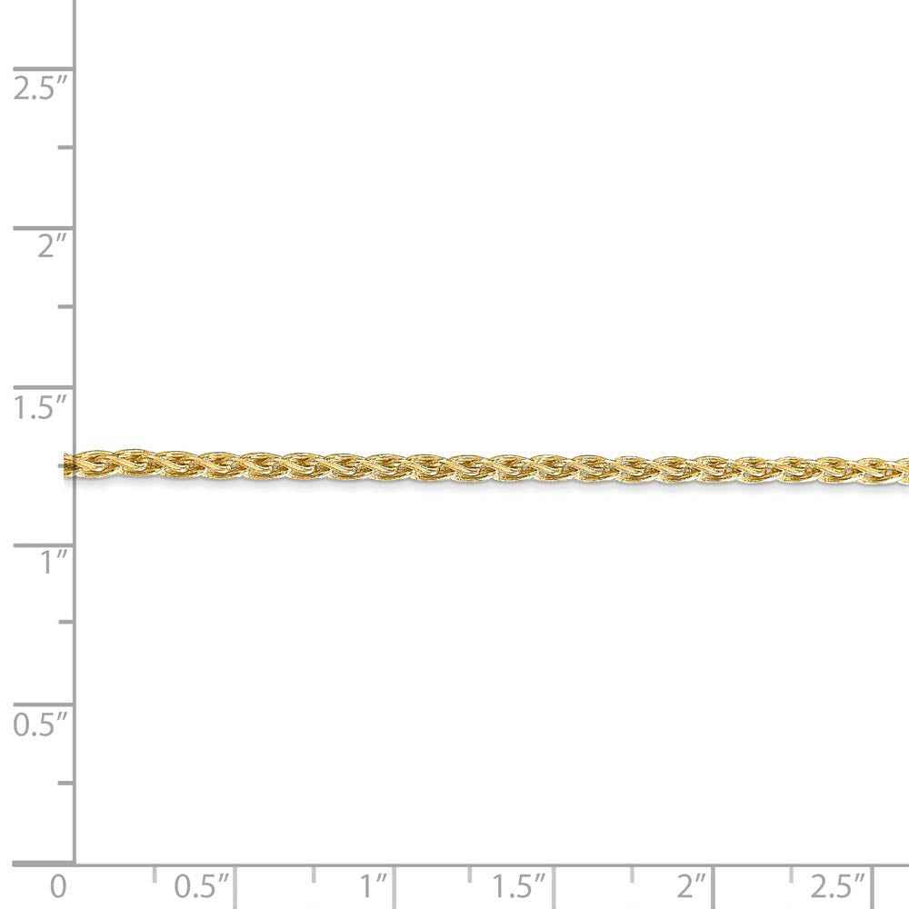 Alternate view of the 2.2mm 14k Yellow Gold Parisian Wheat Chain Necklace by The Black Bow Jewelry Co.
