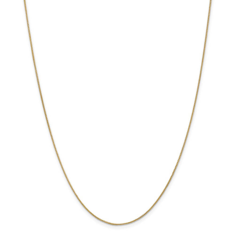 Alternate view of the 0.8mm 14k Yellow Gold Spiga Pendant Chain Necklace by The Black Bow Jewelry Co.