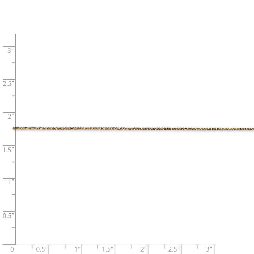 Alternate view of the 0.8mm 14k Yellow Gold Spiga Pendant Chain Necklace by The Black Bow Jewelry Co.