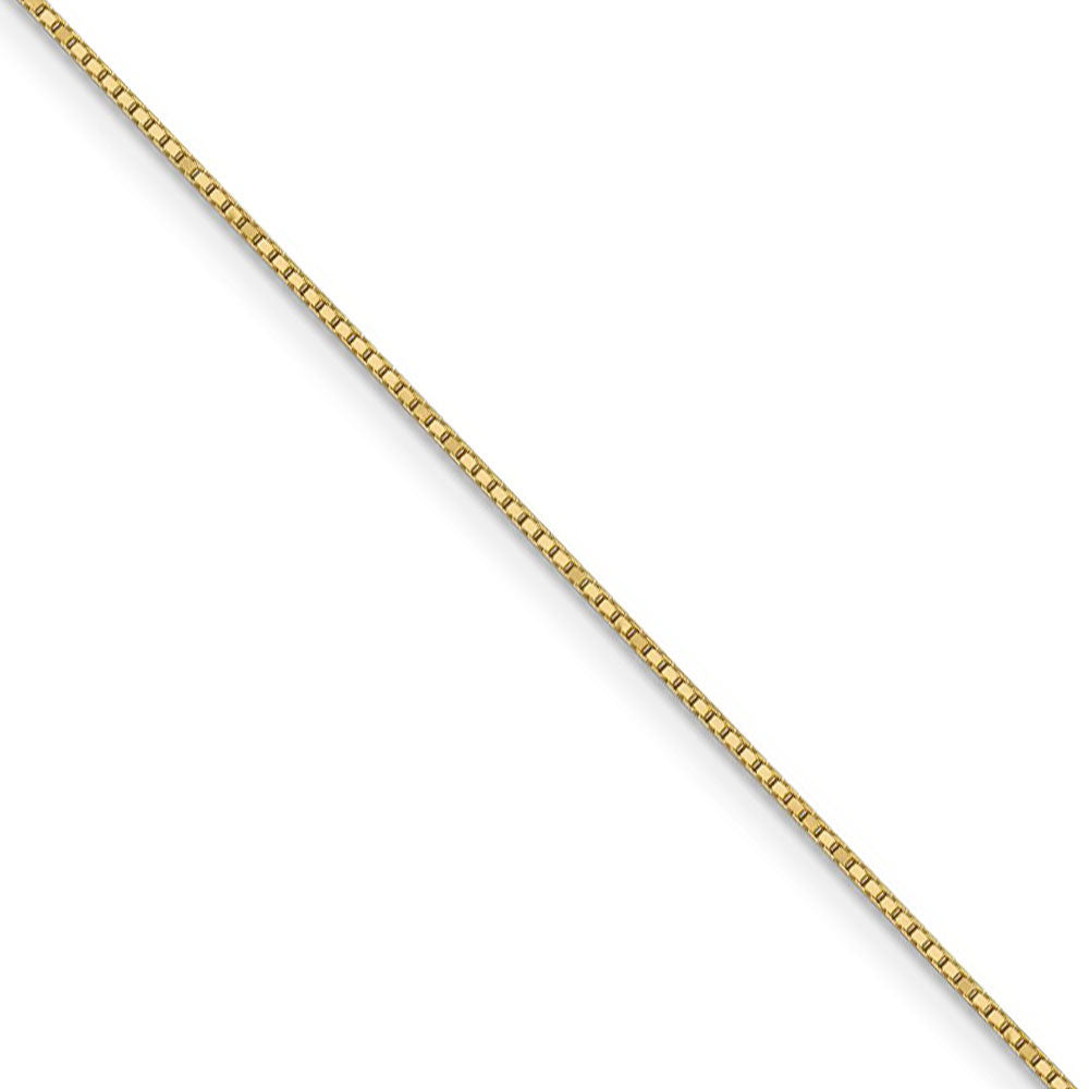 0.9mm 14k Yellow Gold Box Chain w/Spring Ring Necklace, Item C9547 by The Black Bow Jewelry Co.