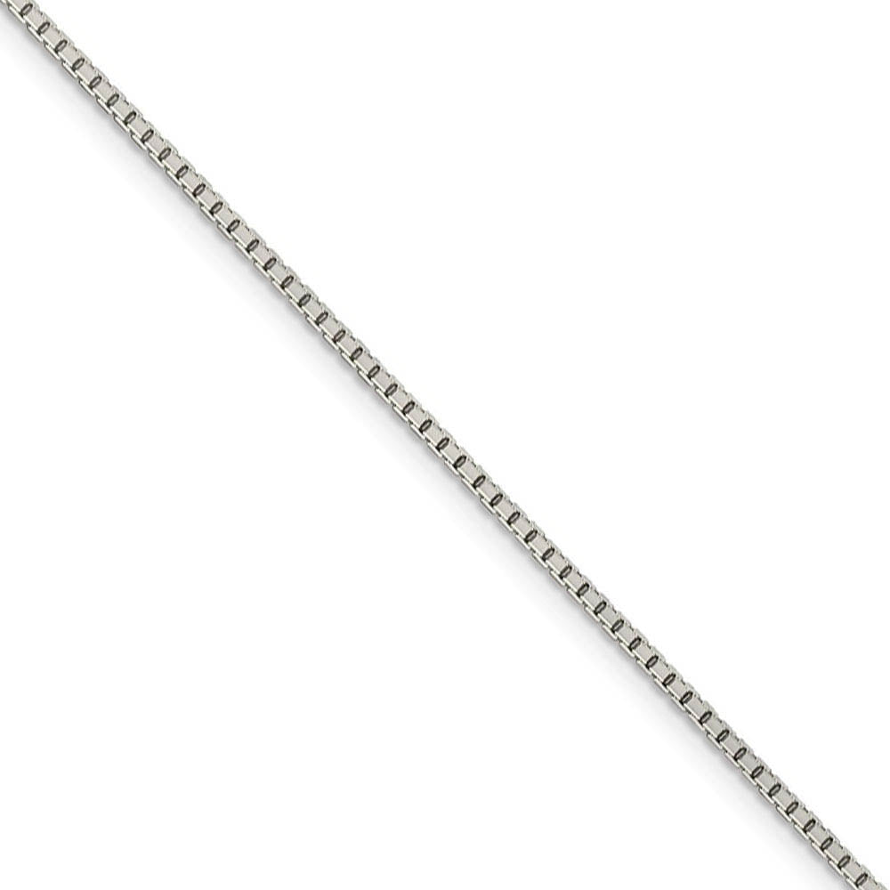 1.5mm Sterling Silver Diamond Cut Solid Octagonal Box Chain Necklace ...