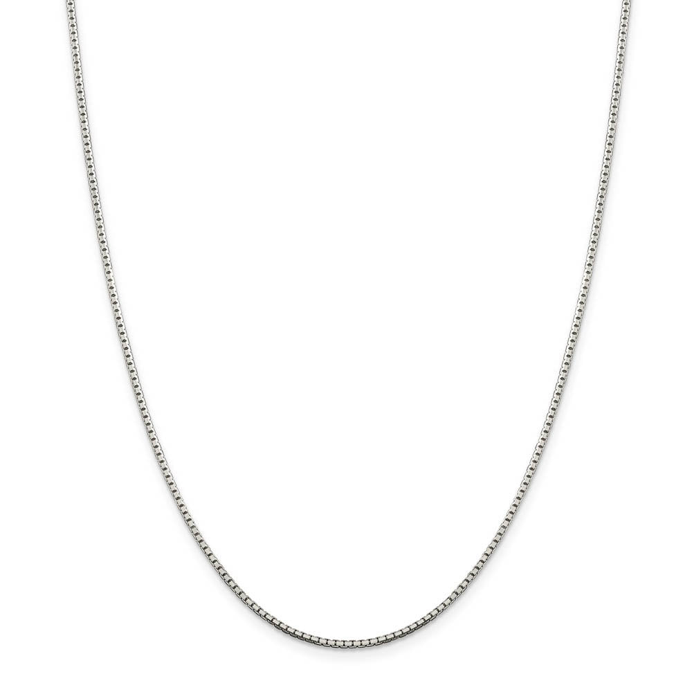 Alternate view of the 1.5mm Sterling Silver Diamond Cut Solid Octagonal Box Chain Necklace by The Black Bow Jewelry Co.