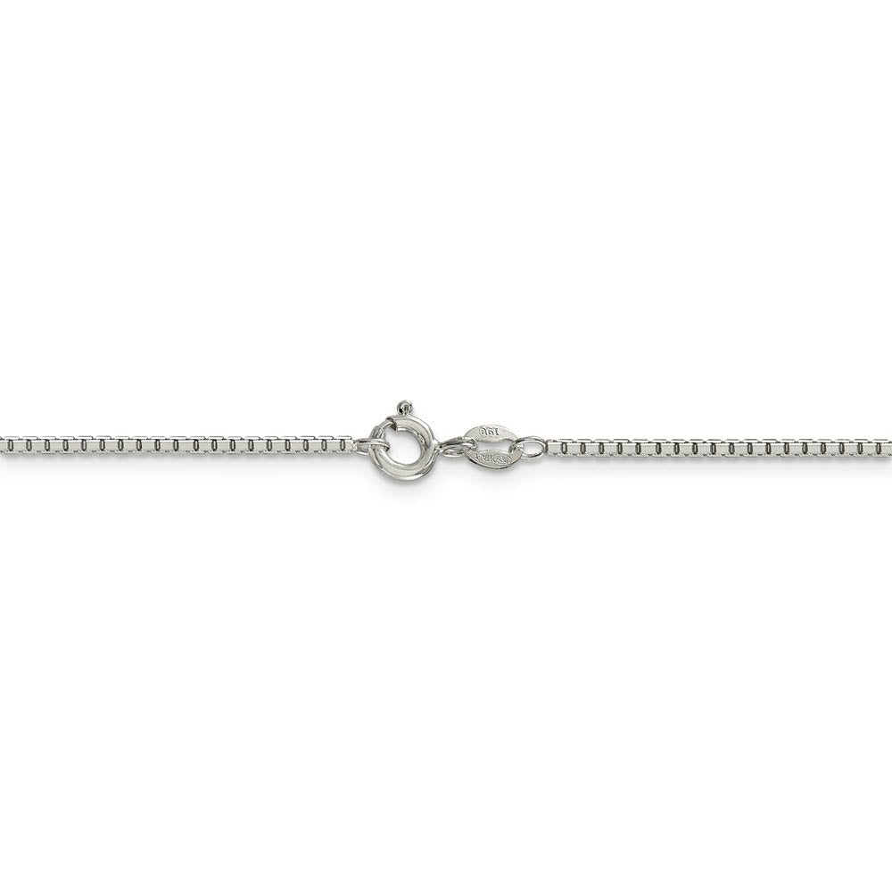 Alternate view of the 1.5mm Sterling Silver Diamond Cut Solid Octagonal Box Chain Necklace by The Black Bow Jewelry Co.