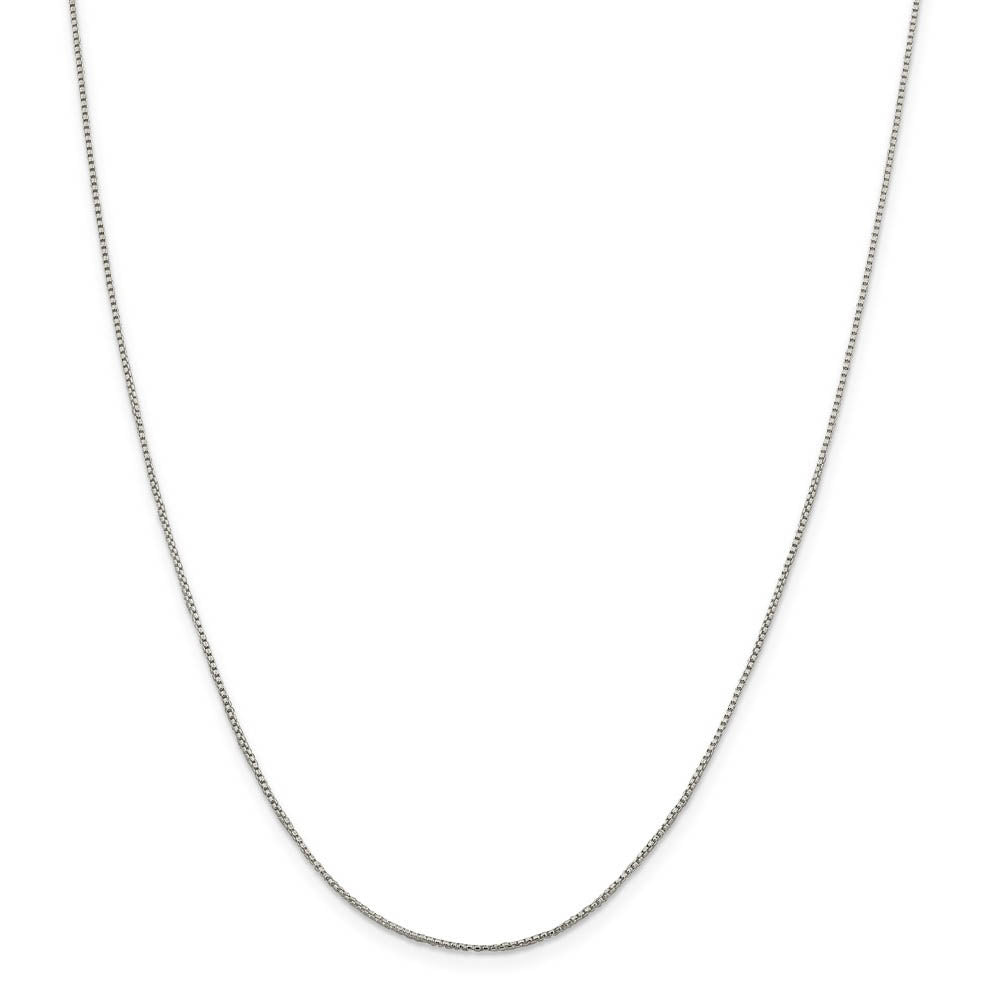 Alternate view of the 1mm Sterling Silver Solid Round Box Chain Necklace by The Black Bow Jewelry Co.