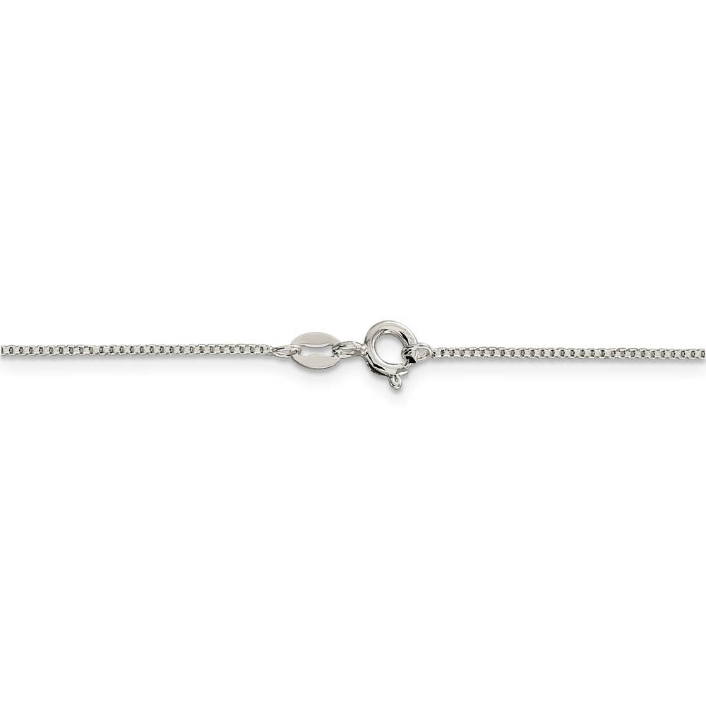 Alternate view of the 1mm Sterling Silver Solid Round Box Chain Necklace by The Black Bow Jewelry Co.