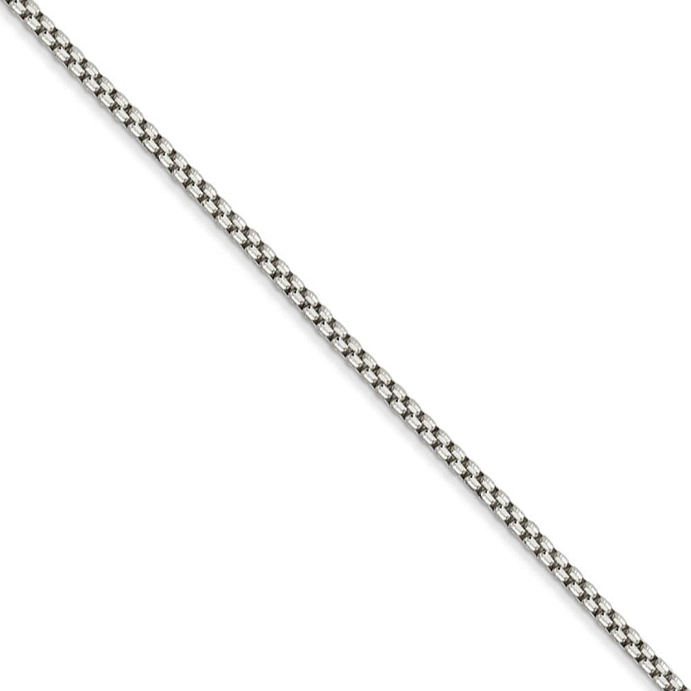 1.5mm Sterling Silver Solid Round Box Chain Necklace, Item C9561 by The Black Bow Jewelry Co.