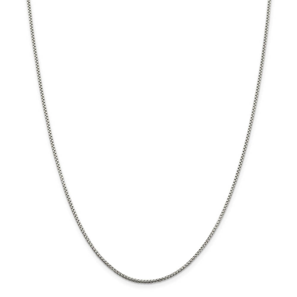 Alternate view of the 1.5mm Sterling Silver Solid Round Box Chain Necklace by The Black Bow Jewelry Co.