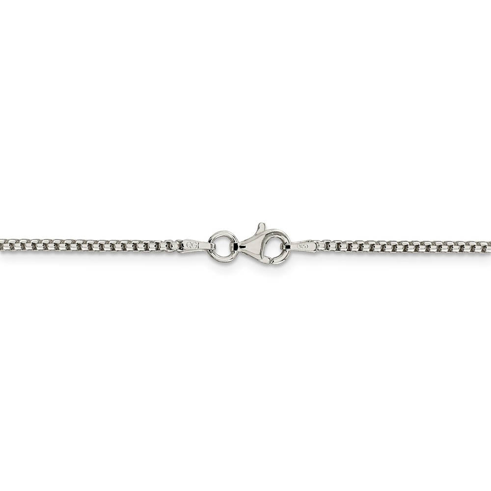 Alternate view of the 1.75mm Sterling Silver Solid Round Box Chain Necklace by The Black Bow Jewelry Co.