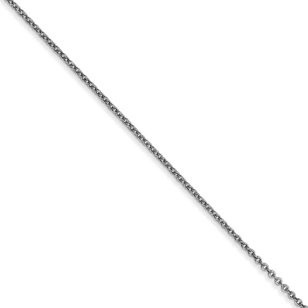 0.9mm 14k White Gold Classic Cable Chain Necklace, Item C9567 by The Black Bow Jewelry Co.