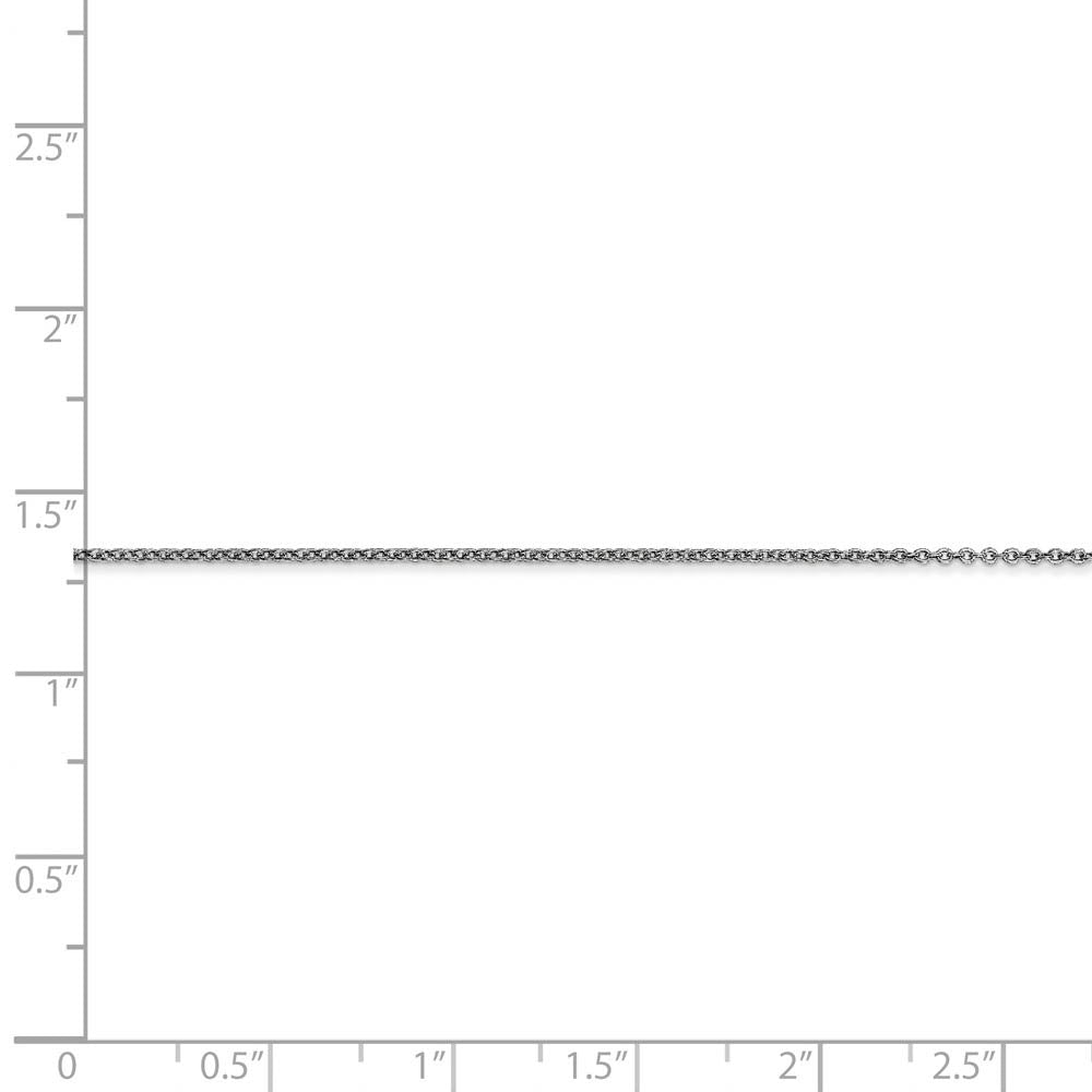 Alternate view of the 0.9mm 14k White Gold Classic Cable Chain Necklace by The Black Bow Jewelry Co.