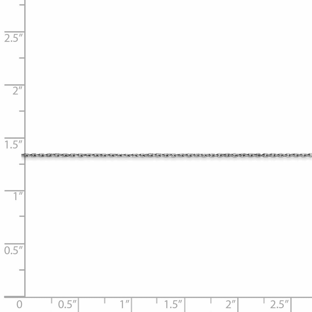 Alternate view of the 0.8mm 14k White Gold Diamond Cut Cable Chain Necklace by The Black Bow Jewelry Co.