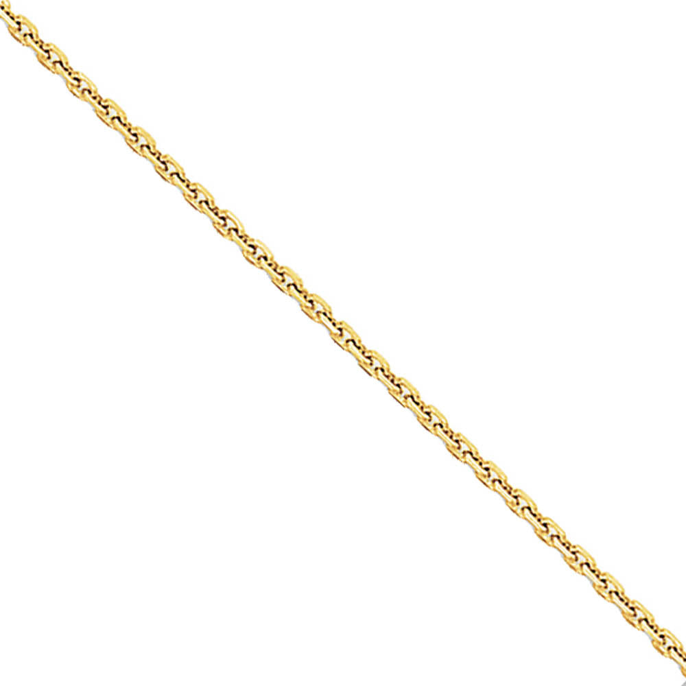0.95mm 14k Yellow Gold Diamond Cut Cable Chain Necklace, Item C9573 by The Black Bow Jewelry Co.