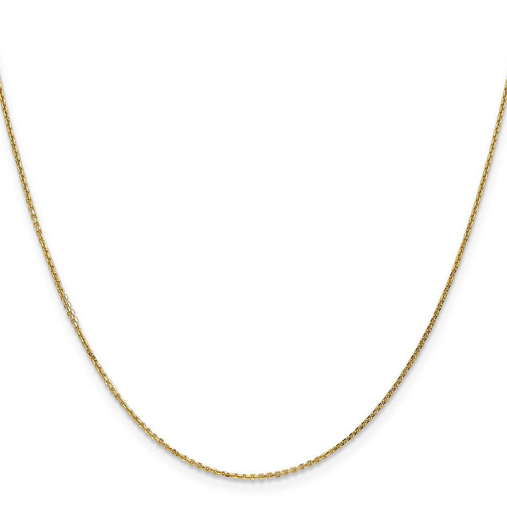 Alternate view of the 0.95mm 14k Yellow Gold Diamond Cut Cable Chain Necklace by The Black Bow Jewelry Co.