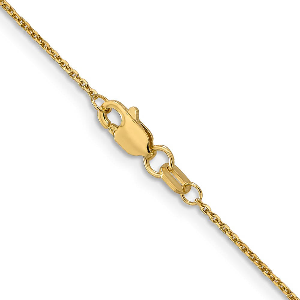 Alternate view of the 0.95mm 14k Yellow Gold Diamond Cut Cable Chain Necklace by The Black Bow Jewelry Co.