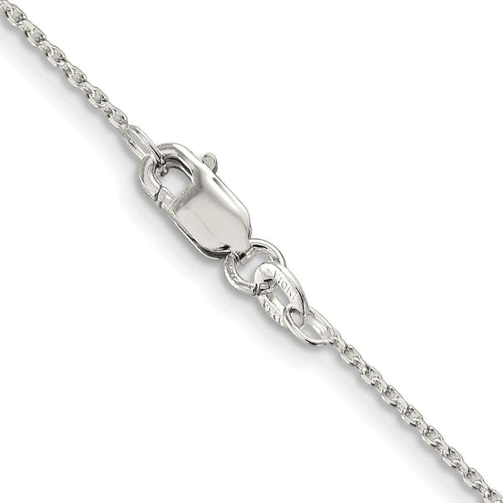 Alternate view of the 1.25mm Sterling Silver Solid Diamond Cut Cable Chain Necklace by The Black Bow Jewelry Co.
