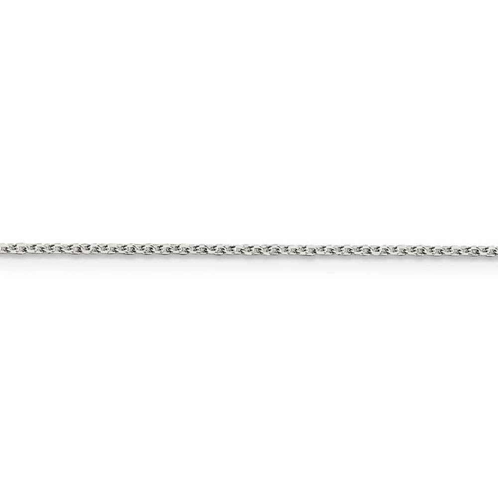 Alternate view of the 1.25mm Sterling Silver Solid Diamond Cut Cable Chain Necklace by The Black Bow Jewelry Co.