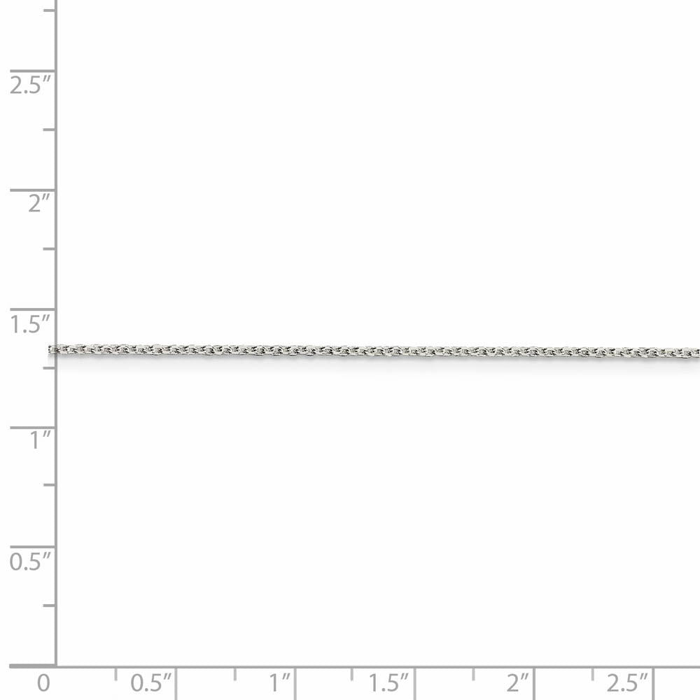 Alternate view of the 1.25mm Sterling Silver Solid Diamond Cut Cable Chain Necklace by The Black Bow Jewelry Co.