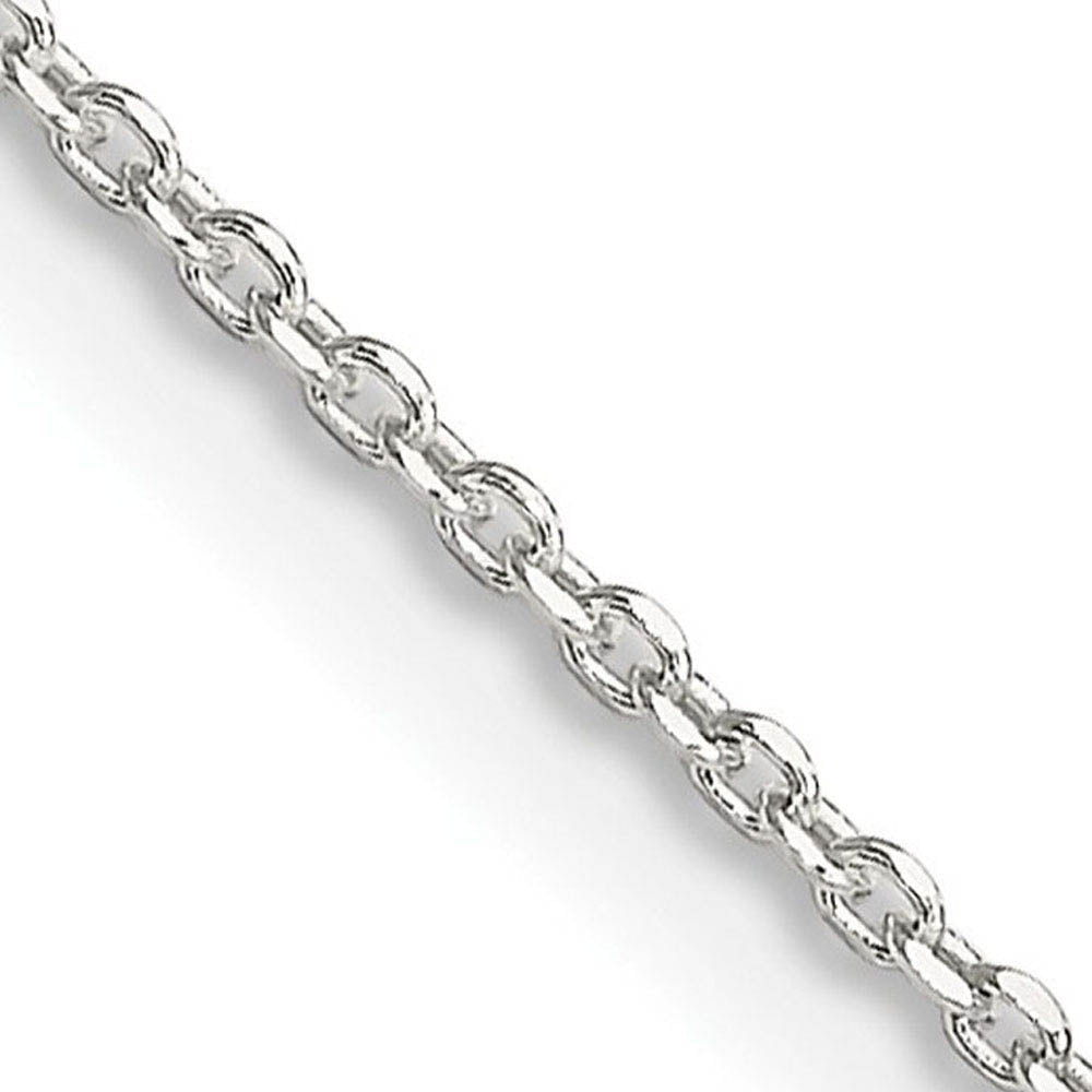 1.25mm Sterling Silver Solid Diamond Cut Cable Chain Necklace
