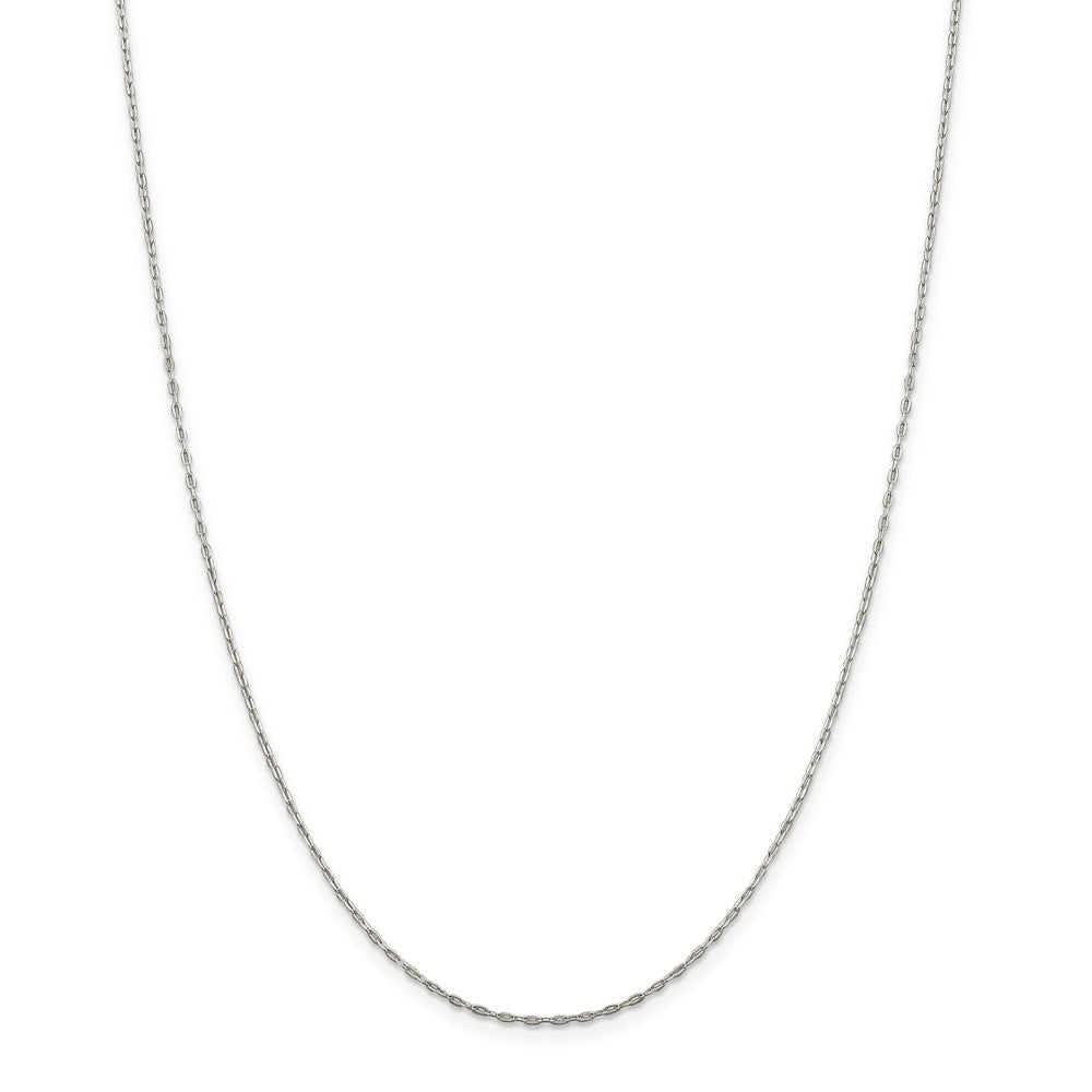 Alternate view of the 1.4mm Sterling Silver Solid Beveled Oval Cable Chain Necklace by The Black Bow Jewelry Co.