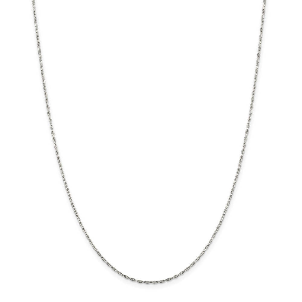 Alternate view of the 1.4mm Sterling Silver Solid Beveled Oval Cable Chain Necklace by The Black Bow Jewelry Co.