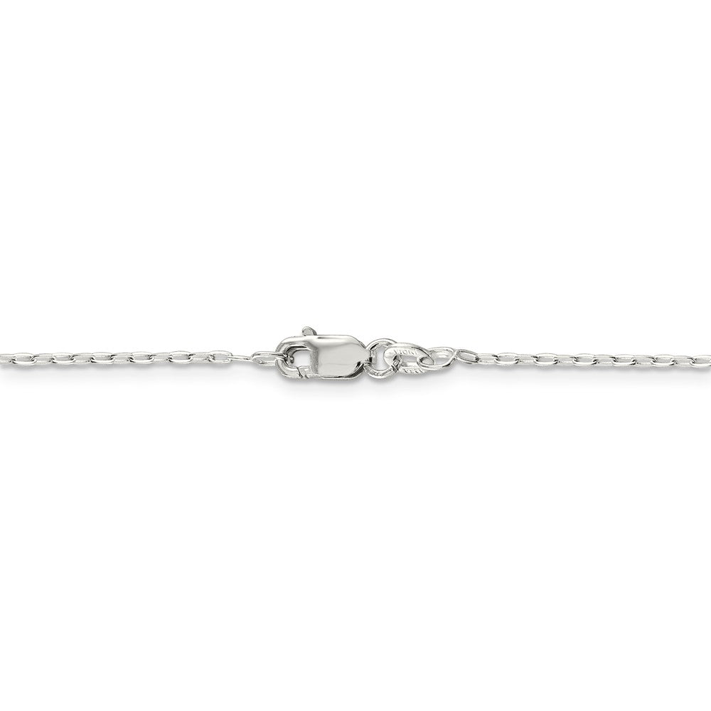 Alternate view of the 1.4mm Sterling Silver Solid Beveled Oval Cable Chain Necklace by The Black Bow Jewelry Co.