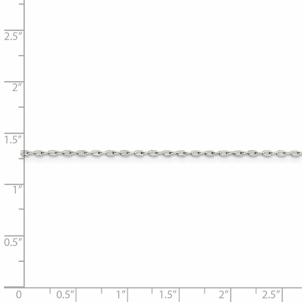 Alternate view of the 1.4mm Sterling Silver Solid Beveled Oval Cable Chain Necklace by The Black Bow Jewelry Co.