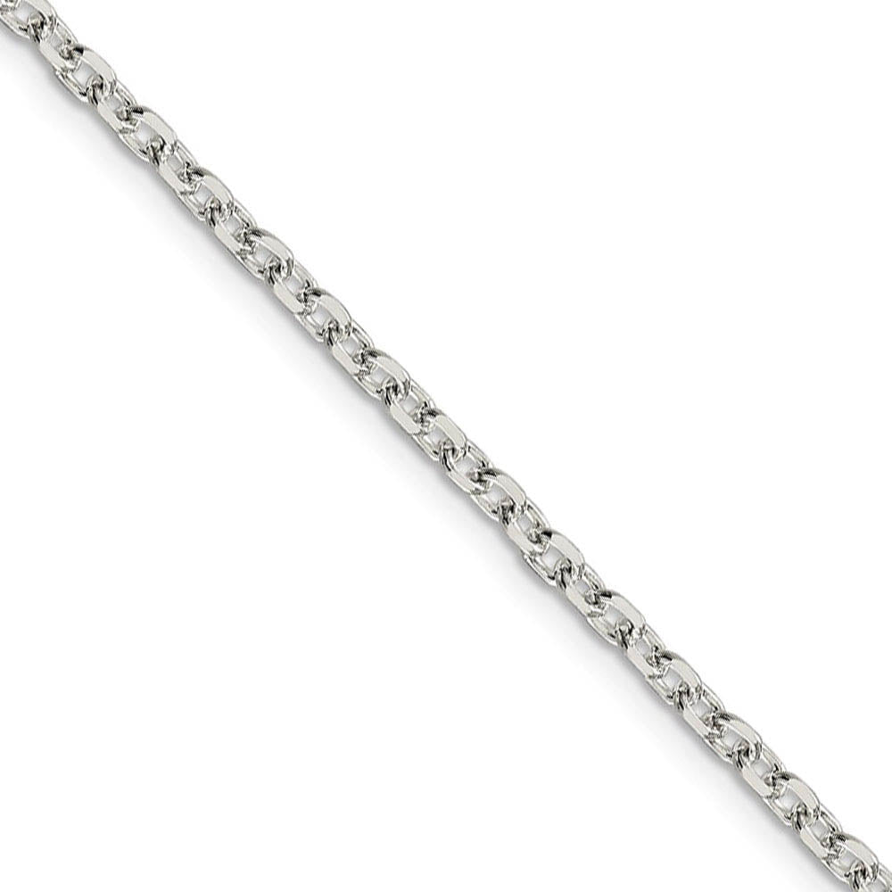 2.75mm Sterling Silver Solid Diamond Cut Cable Chain Necklace, Item C9576 by The Black Bow Jewelry Co.