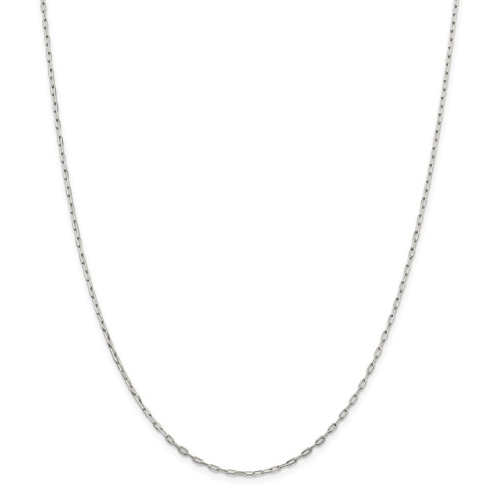 Alternate view of the 1.75mm Sterling Silver Solid Elongated Open Cable Chain Necklace by The Black Bow Jewelry Co.