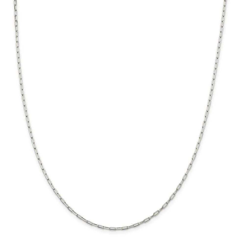 Alternate view of the 2mm Sterling Silver Solid Elongated Open Cable Chain Necklace by The Black Bow Jewelry Co.