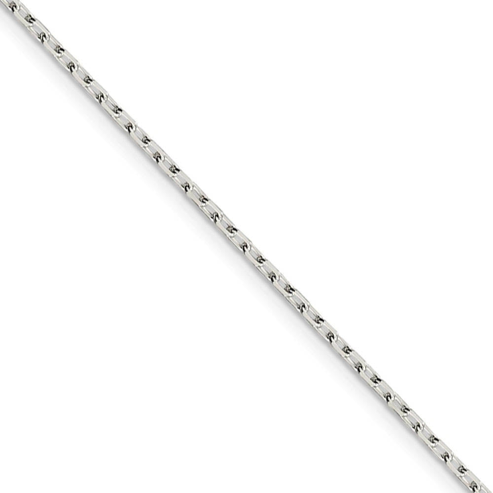 1.65mm Sterling Silver D/C Solid Elongated Cable Chain Necklace, Item C9580 by The Black Bow Jewelry Co.