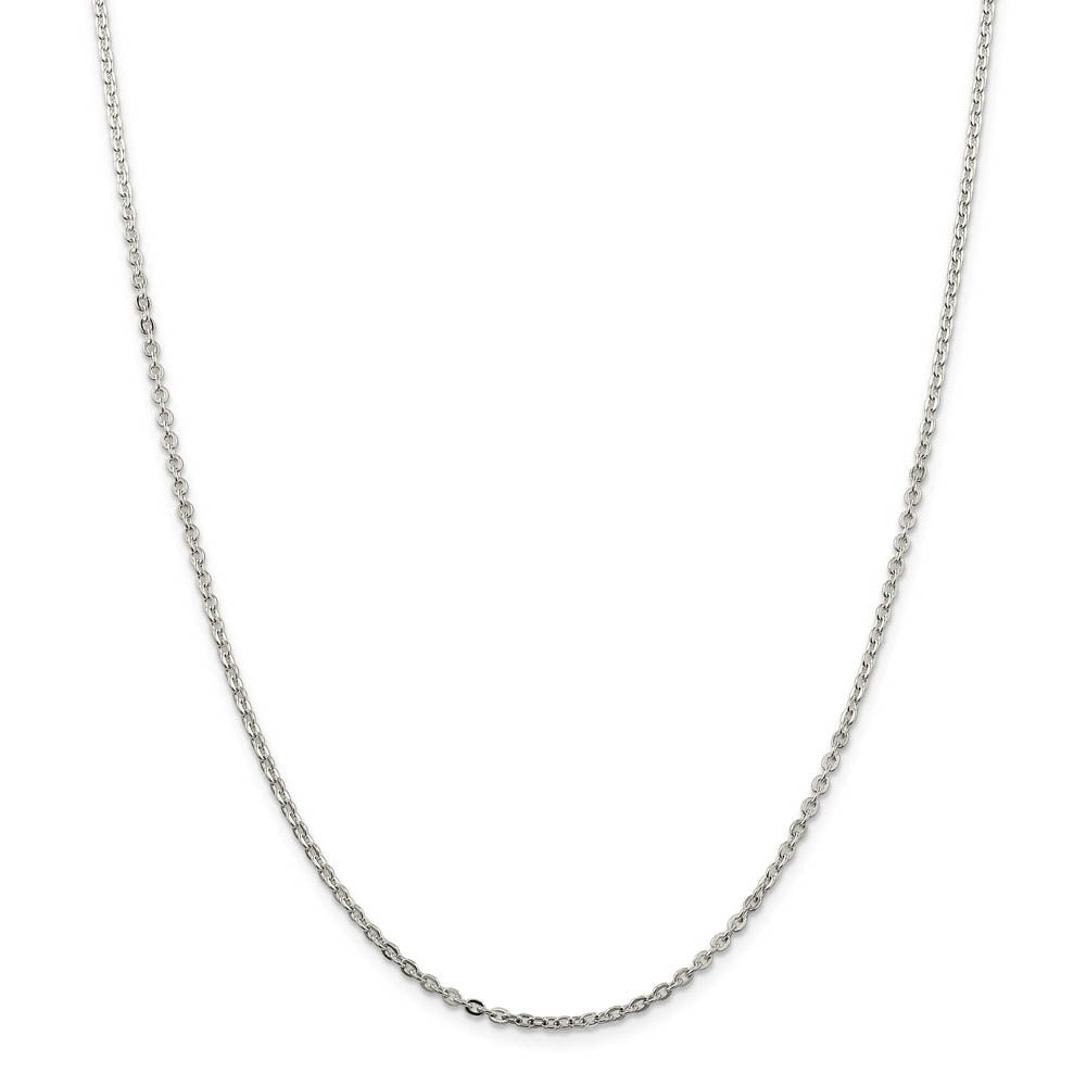 Alternate view of the 2mm Sterling Silver Flat Cable Chain Necklace by The Black Bow Jewelry Co.