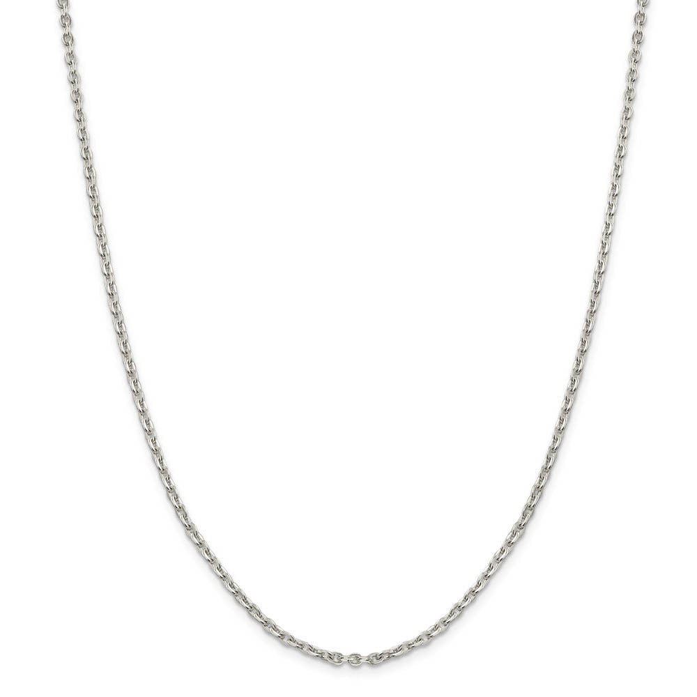 Alternate view of the 2.75mm Sterling Silver Flat Cable Chain Necklace by The Black Bow Jewelry Co.