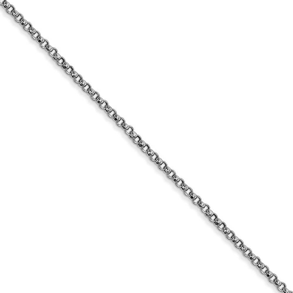1.55mm 14k White Gold Solid Rolo Pendant Chain, Item C9596 by The Black Bow Jewelry Co.