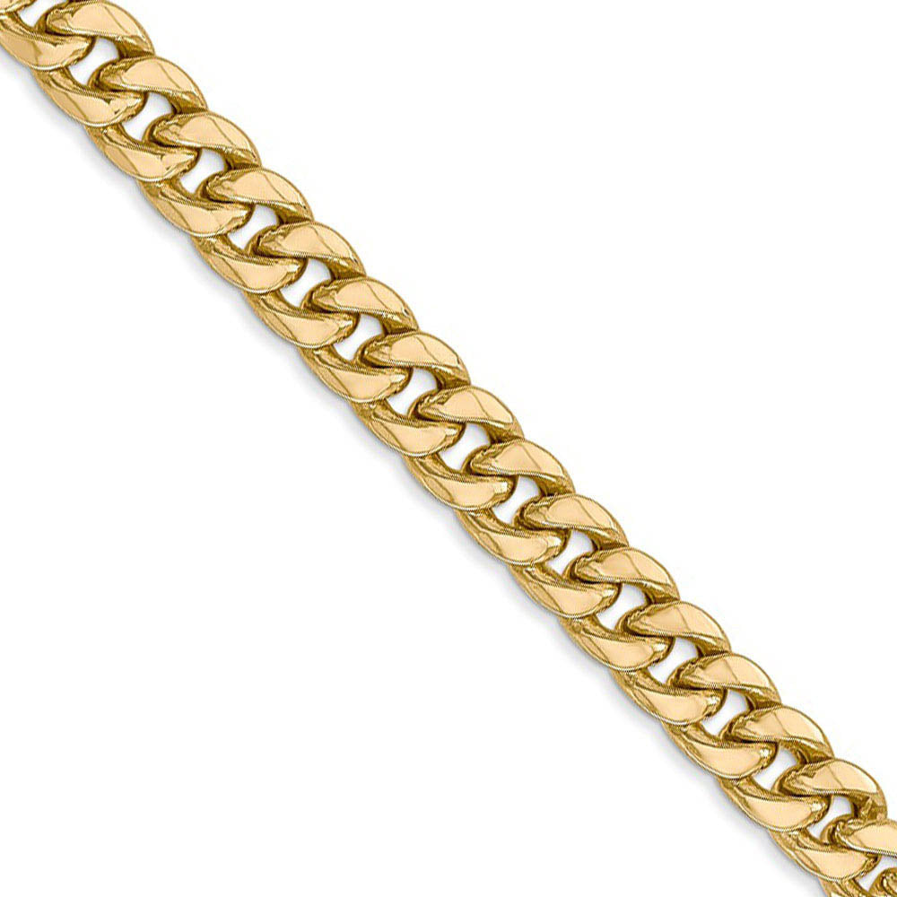 Men's 6mm 14k Yellow Gold Hollow Cuban Curb Chain Necklace, Item C9600 by The Black Bow Jewelry Co.