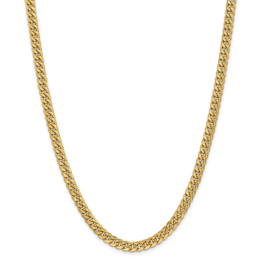 Alternate view of the Men's 6mm 14k Yellow Gold Hollow Cuban Curb Chain Necklace by The Black Bow Jewelry Co.