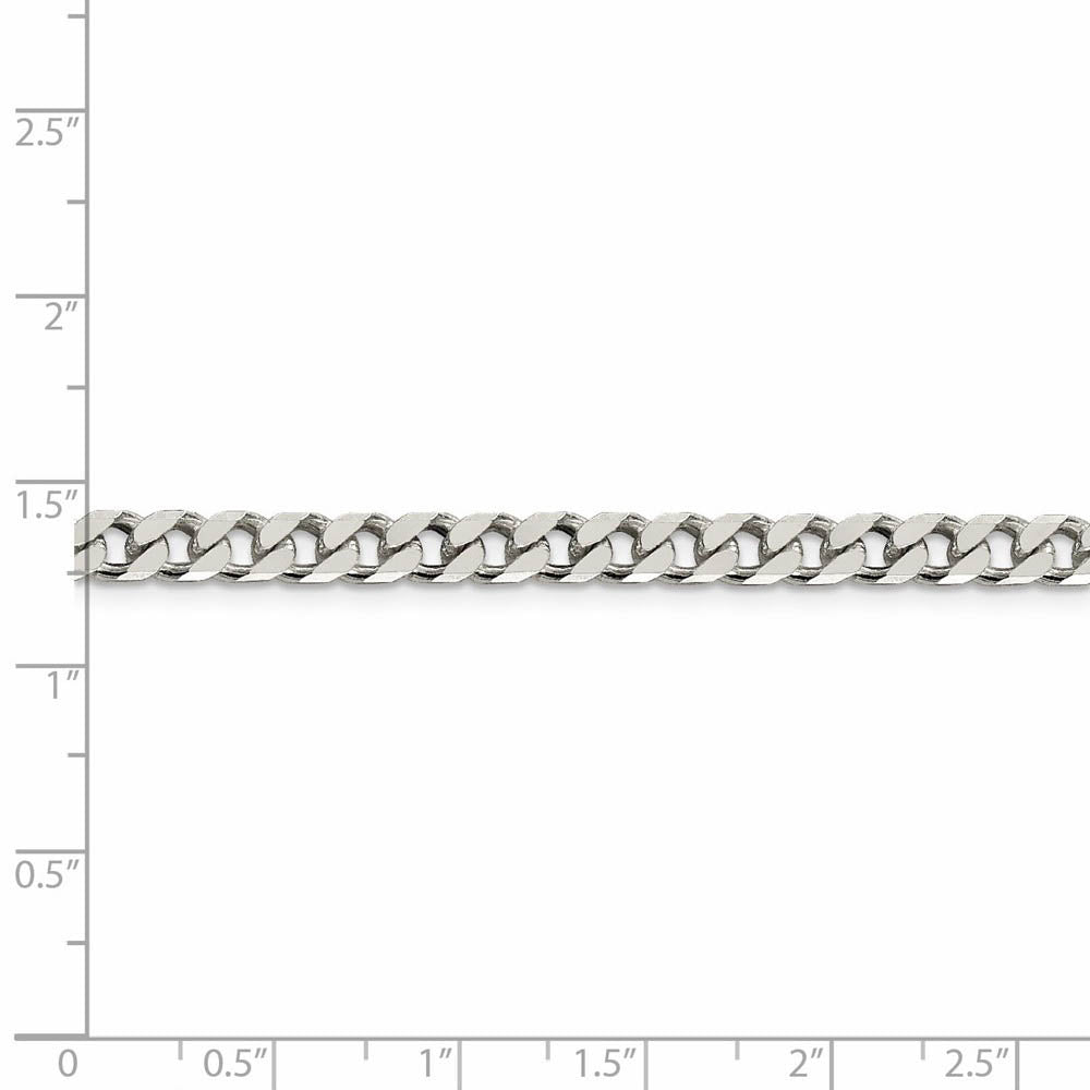 Alternate view of the 5mm Sterling Silver Solid Curb Chain Necklace by The Black Bow Jewelry Co.