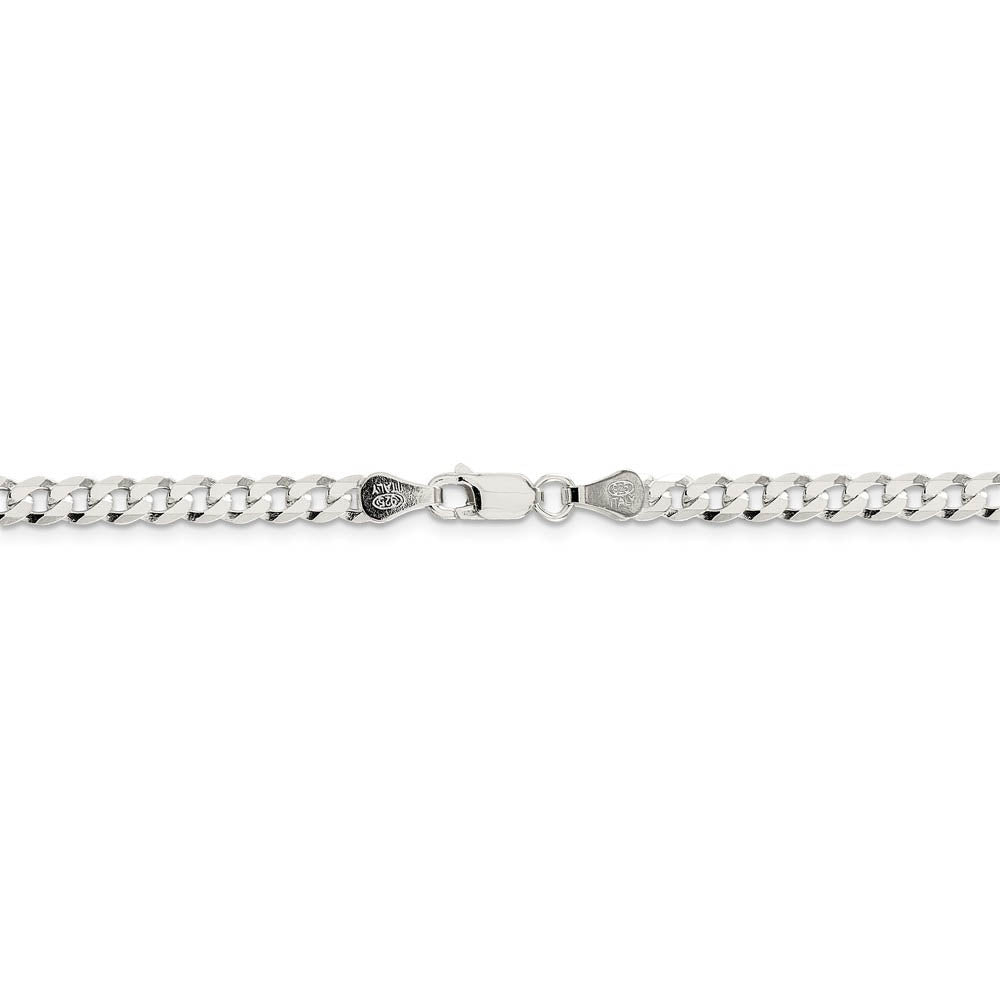Alternate view of the 4.5mm Sterling Silver Solid Flat Curb Chain Necklace by The Black Bow Jewelry Co.