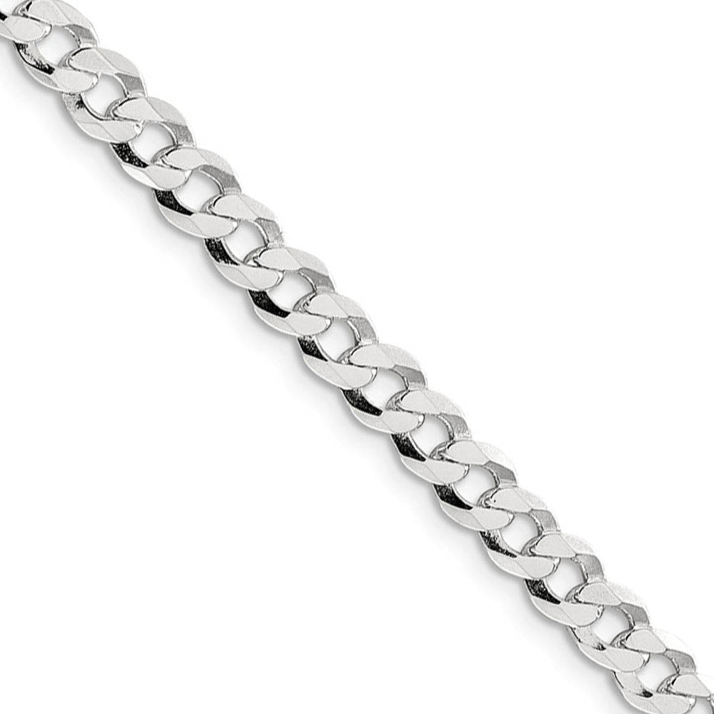 Men's 5.75mm Sterling Silver Solid Flat Curb Chain Necklace, Item C9610 by The Black Bow Jewelry Co.