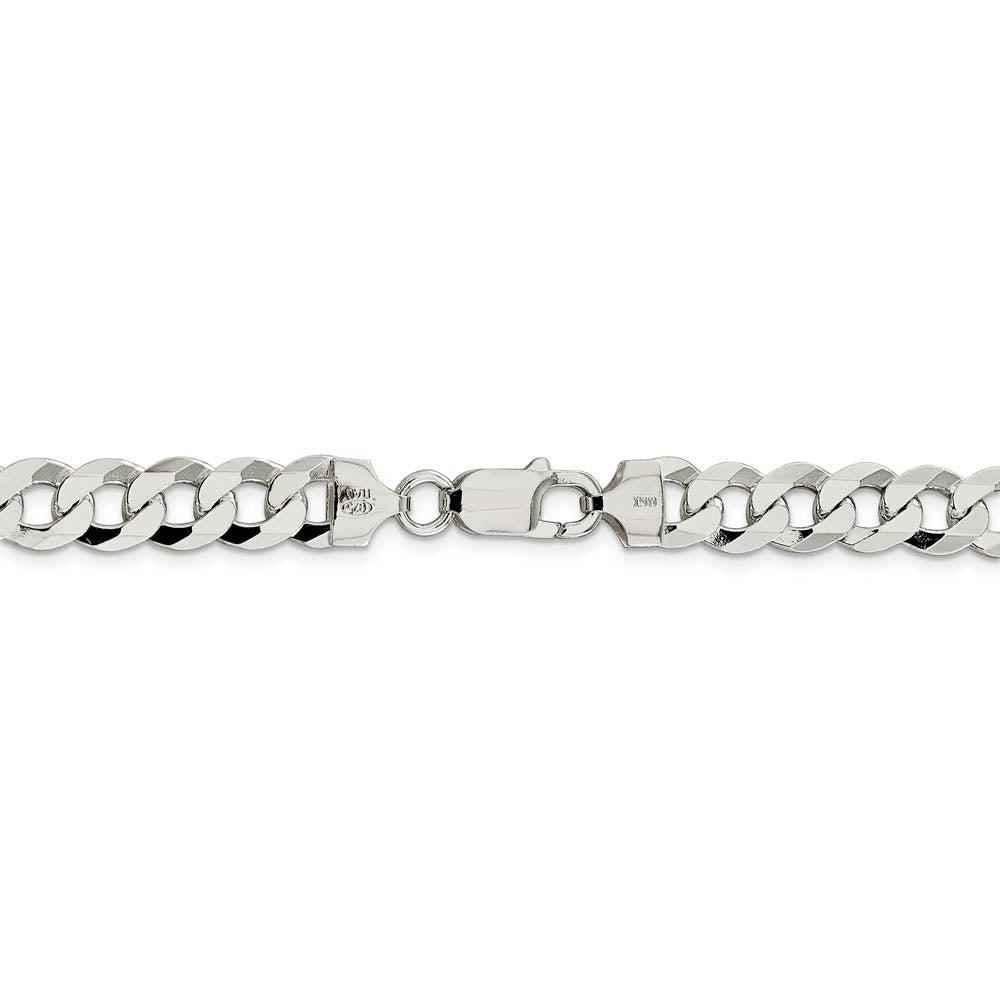 Alternate view of the Men's 8.5mm Sterling Silver Solid Flat Curb Chain Necklace by The Black Bow Jewelry Co.