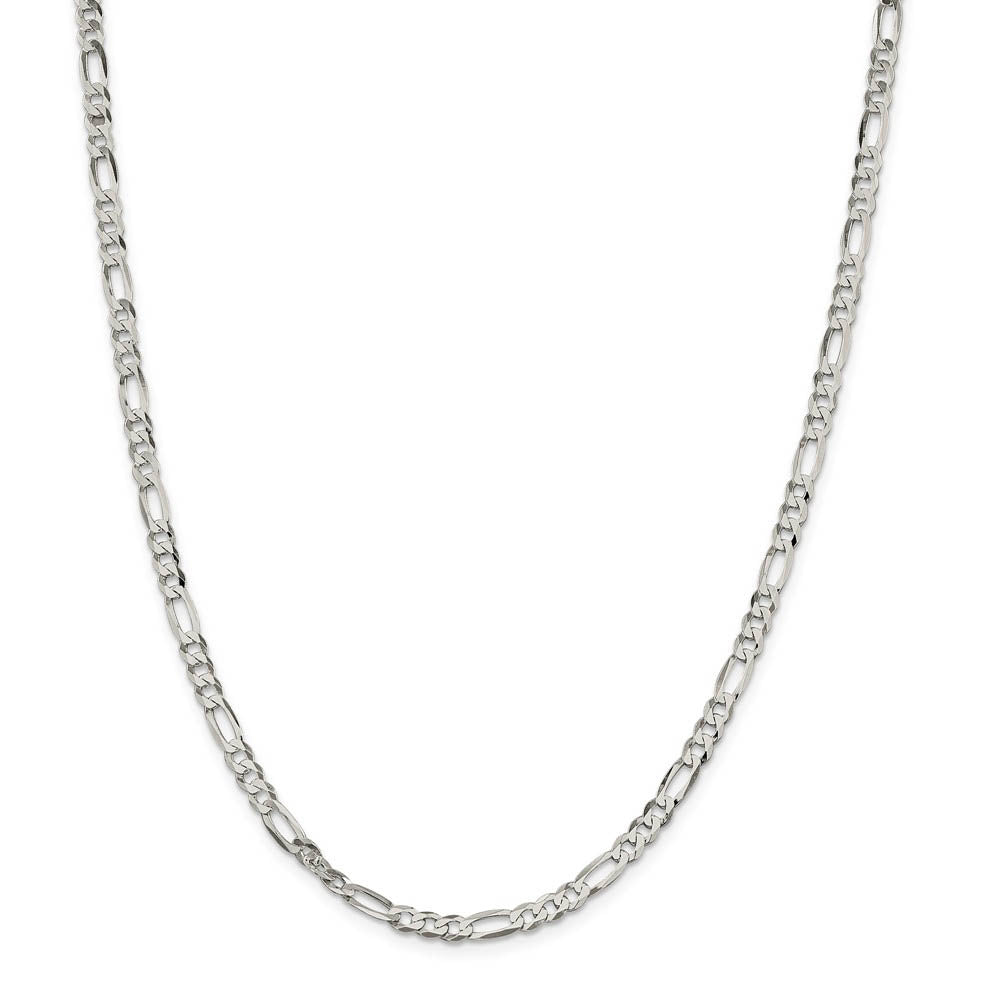 Alternate view of the 4.5mm Sterling Silver Flat Figaro Chain Necklace by The Black Bow Jewelry Co.