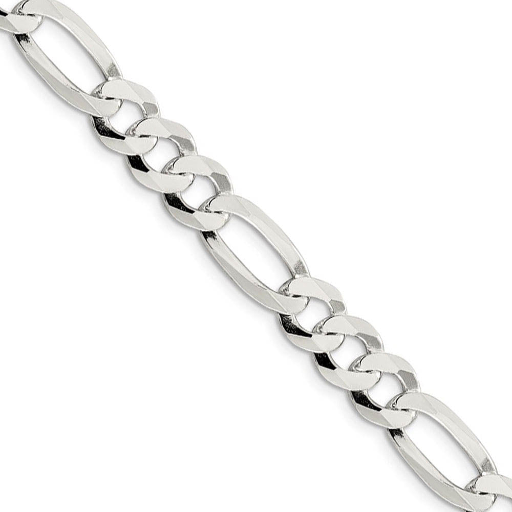 Men's 8.5mm Sterling Silver Flat Figaro Chain Necklace