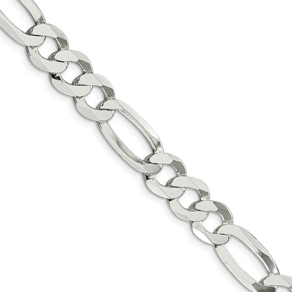 Men's 9.5mm Sterling Silver Flat Figaro Chain Necklace, Item C9630 by The Black Bow Jewelry Co.