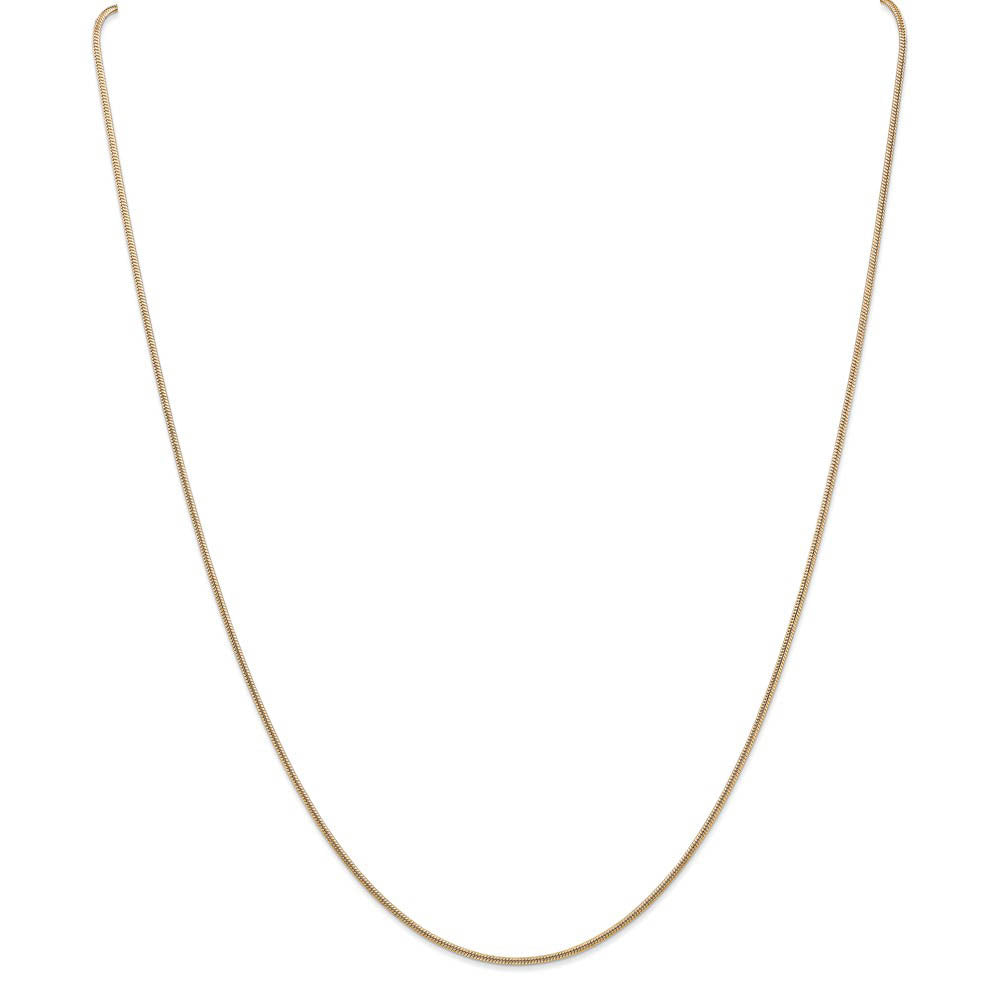 Alternate view of the 1.2mm 14k Yellow Gold Round Snake Chain Necklace by The Black Bow Jewelry Co.
