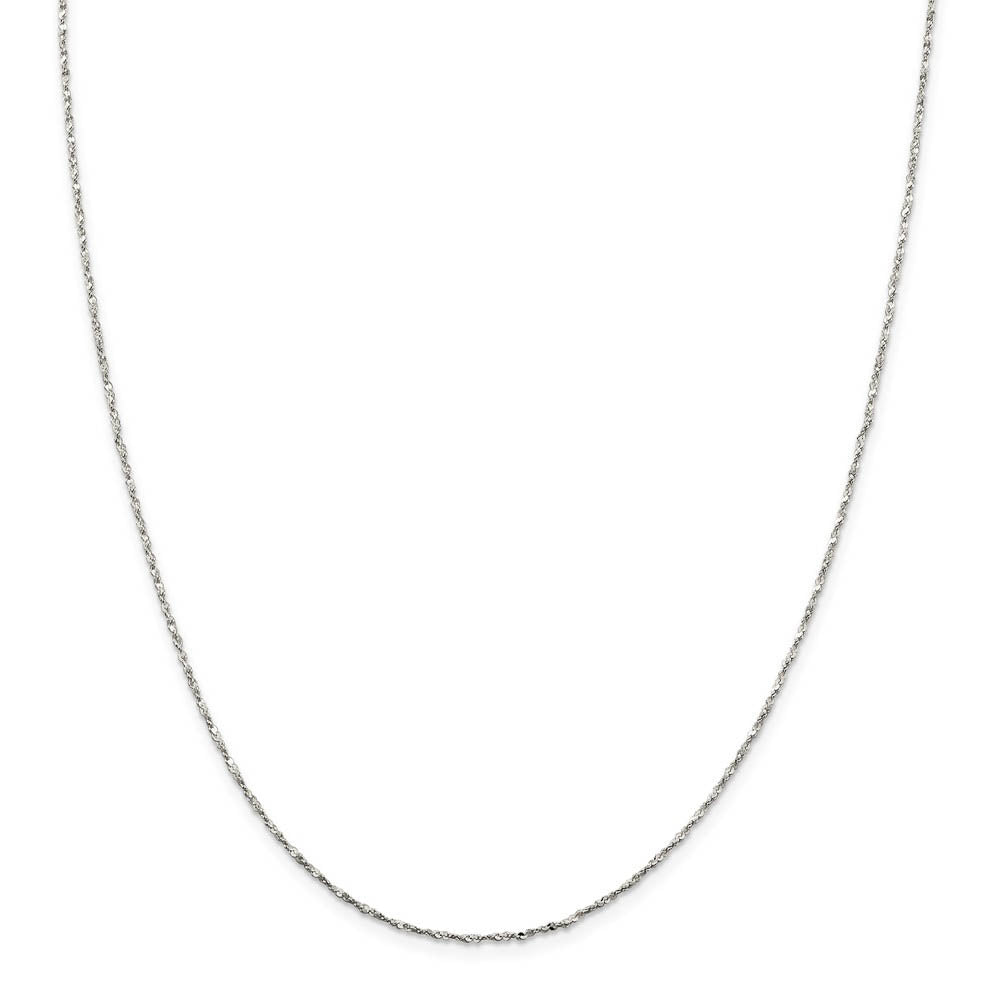 Alternate view of the 1mm, Sterling Silver, Twisted Serpentine Chain Necklace by The Black Bow Jewelry Co.
