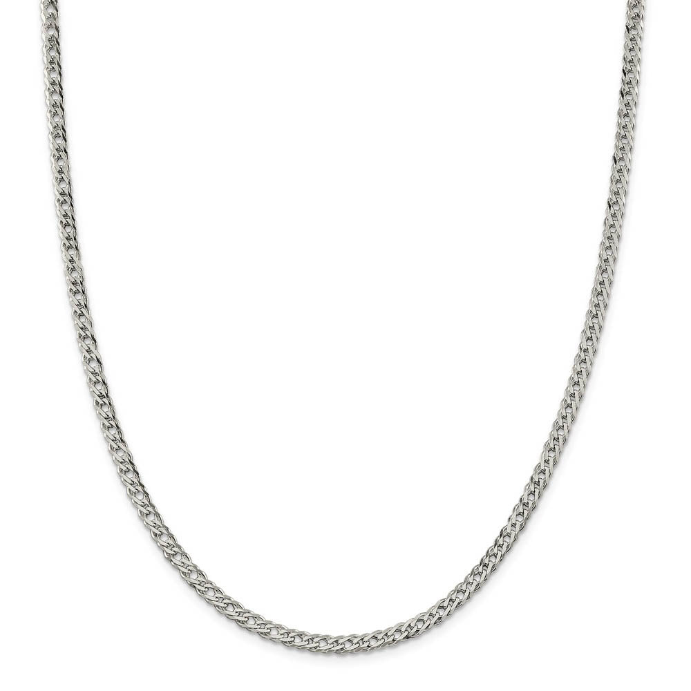 Alternate view of the 4.25mm Sterling Silver Diamond Cut Rambo Flat Curb Chain Bracelet by The Black Bow Jewelry Co.