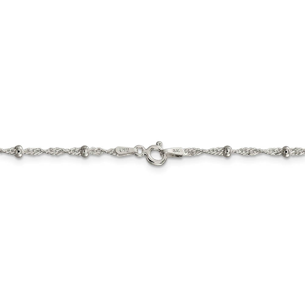 Alternate view of the 2.5mm Sterling Silver Beaded Loose Rope Chain Necklace by The Black Bow Jewelry Co.