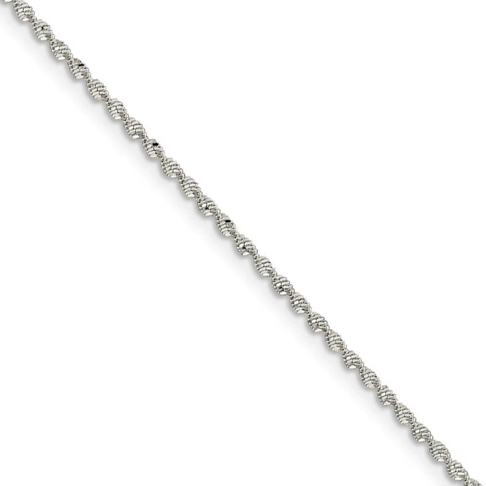 1.65mm Sterling Silver Twisted Herringbone Chain Necklace, Item C9657 by The Black Bow Jewelry Co.
