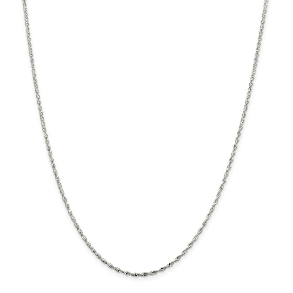 Alternate view of the 1.65mm Sterling Silver Twisted Herringbone Chain Necklace by The Black Bow Jewelry Co.